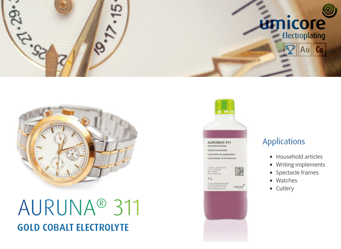 AURUNA® 311 Gold Cobalt Electrolyte