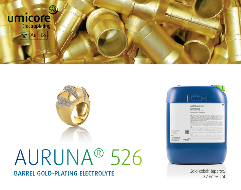 18K Yellow Gold Plating Solution AURICOR 102N 18 Karat Electroplating